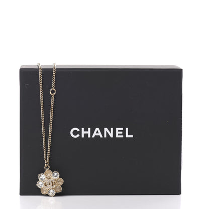 Chanel Crystal CC Flower Pendant Necklace Gold 4 of 4