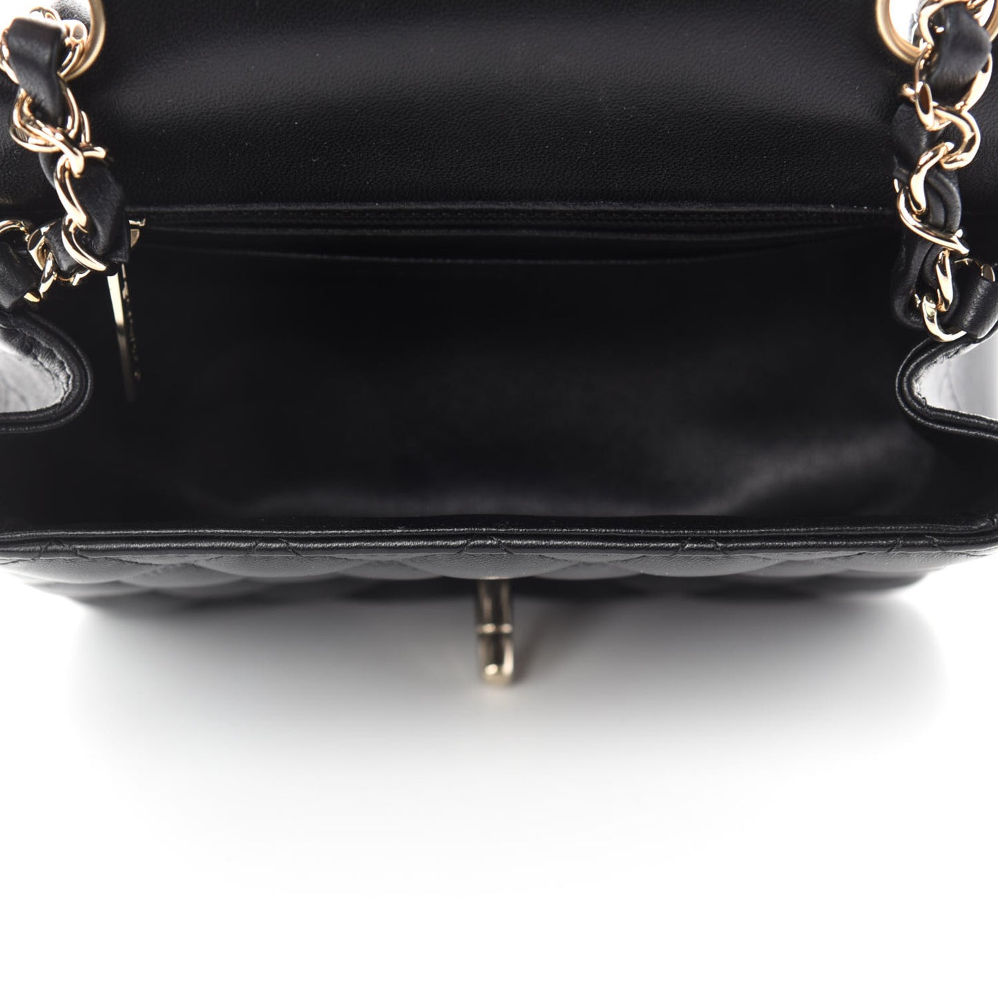 Lambskin Quilted Mini Square Flap Black