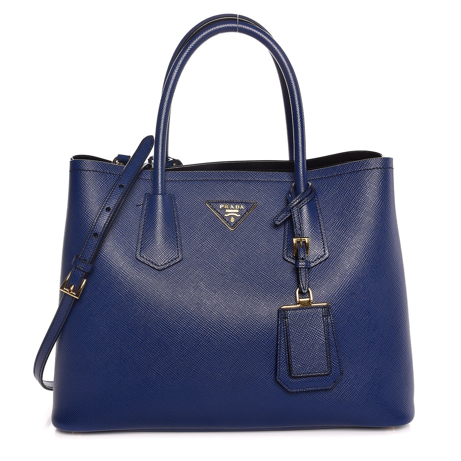 Prada Saffiano Cuir Medium Double Bag Inchiostro 1 of 7