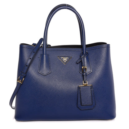 Prada Saffiano Cuir Medium Double Bag Inchiostro 1 of 7