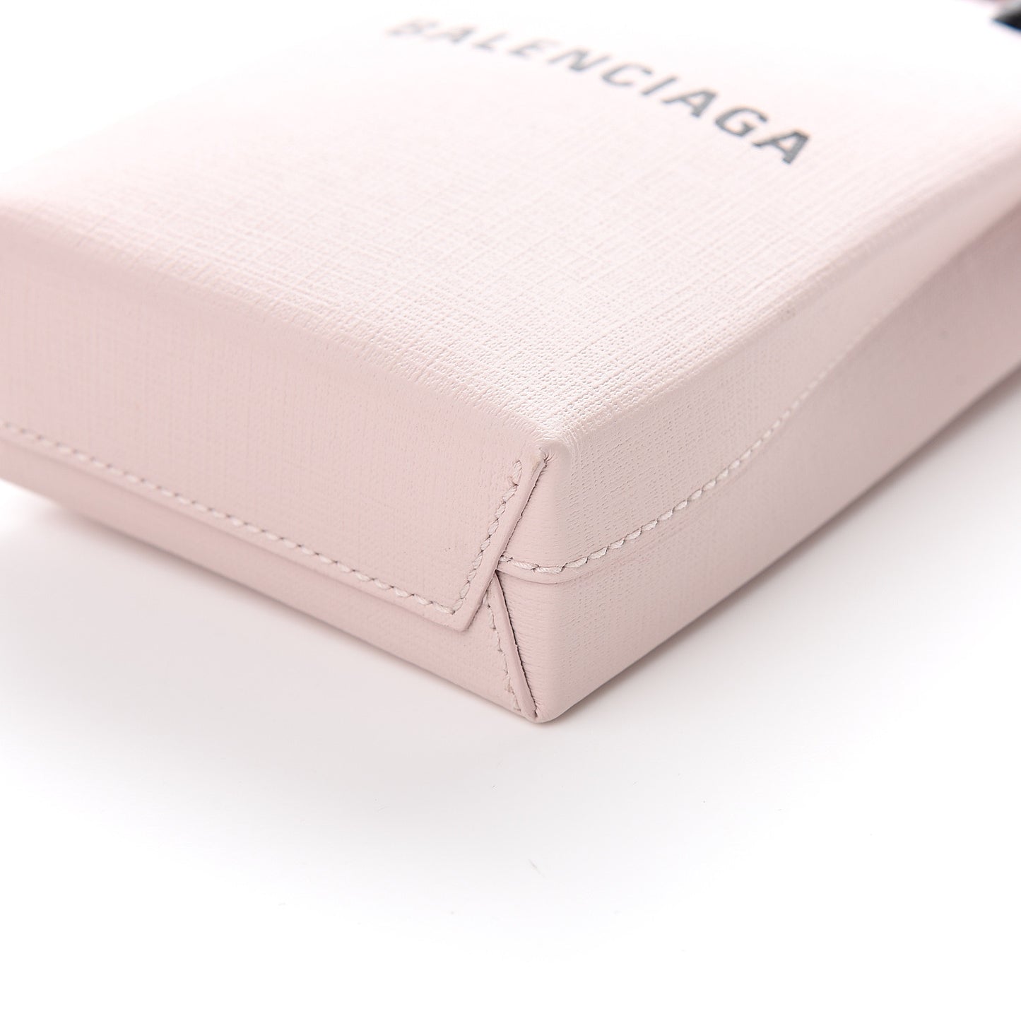 Squared Calfskin Logo Shopping Phone Holder Bag Light Rose