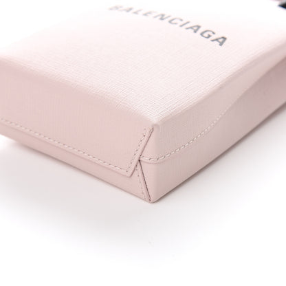 Balenciaga Squared Calfskin Logo Shopping Phone Holder Bag Light Rose 8 of 9