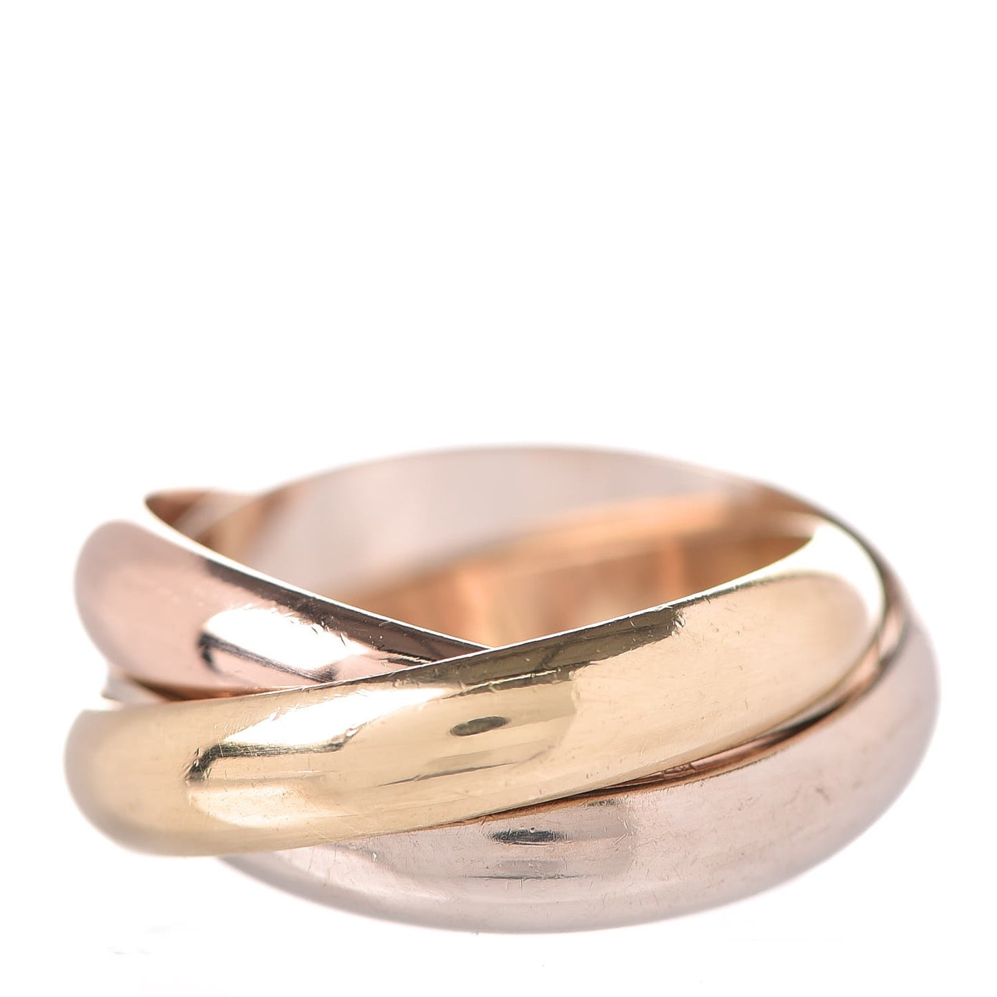 18K Pink Yellow White Gold Classic Trinity Ring 58 8.25