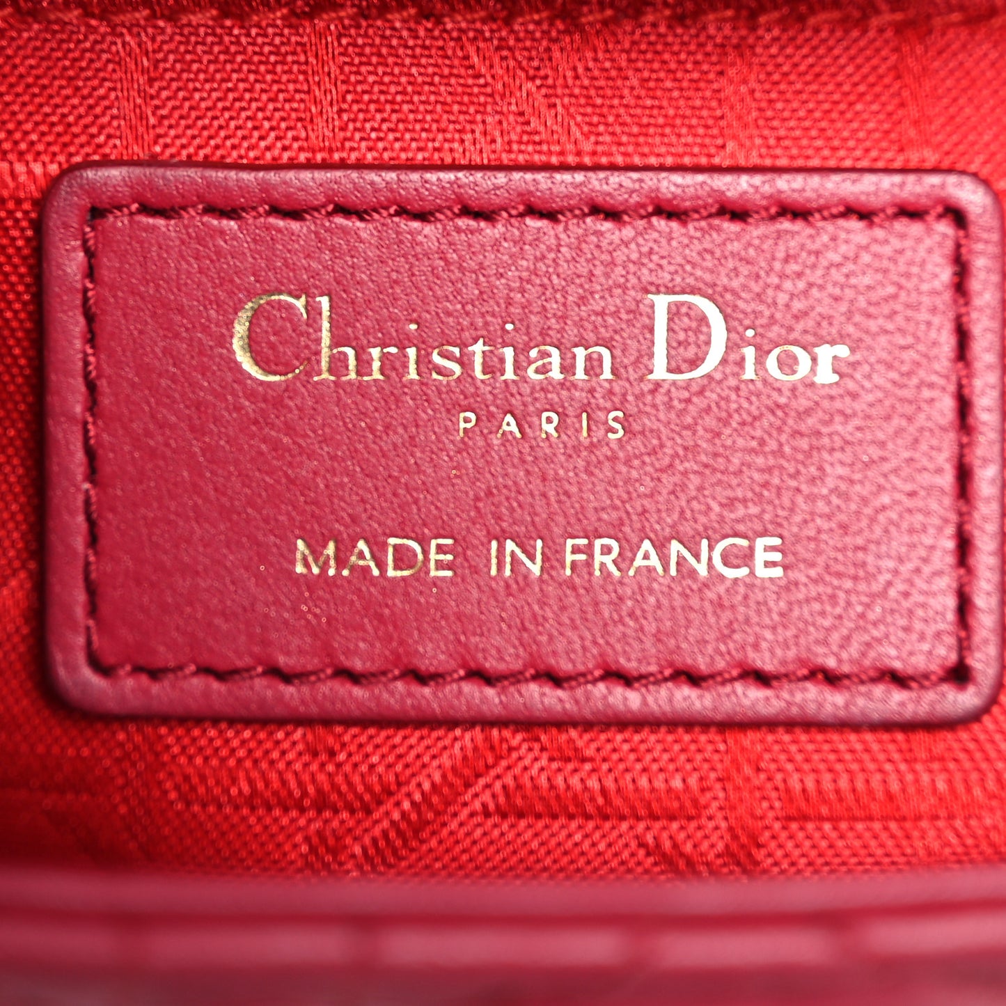 Lambskin Cannage Mini Lady Dior Red