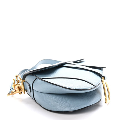 Christian Dior Grained Calfskin Saddle Bag Sky Blue 4 of 10