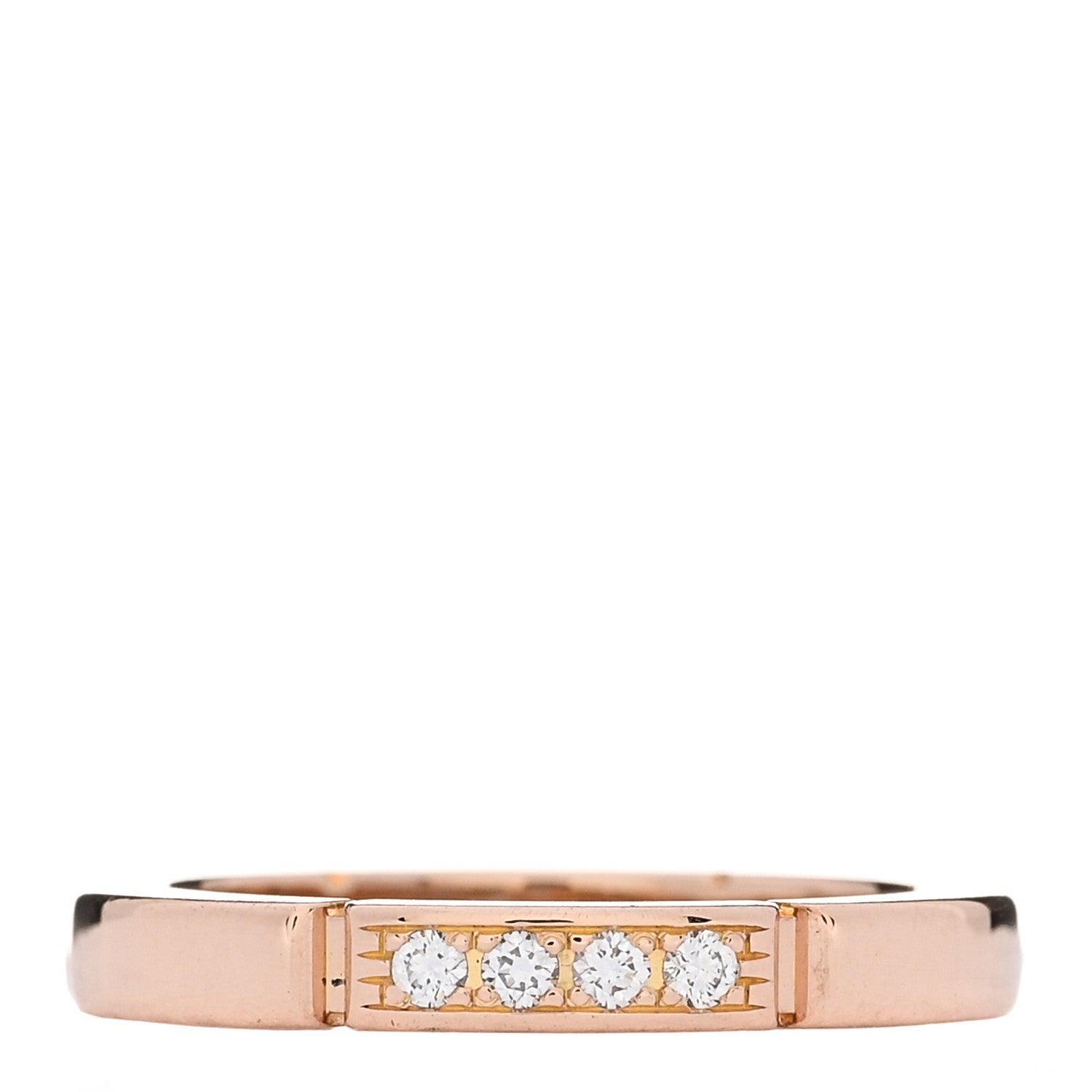 Cartier 18K Pink Gold Diamond Maillon Panthere Wedding Band Ring 48 4.5 1 of 4