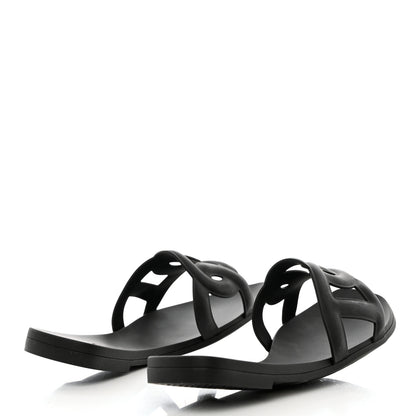 Hermes Rubber Aloha Sandals 38 Black 4 of 9