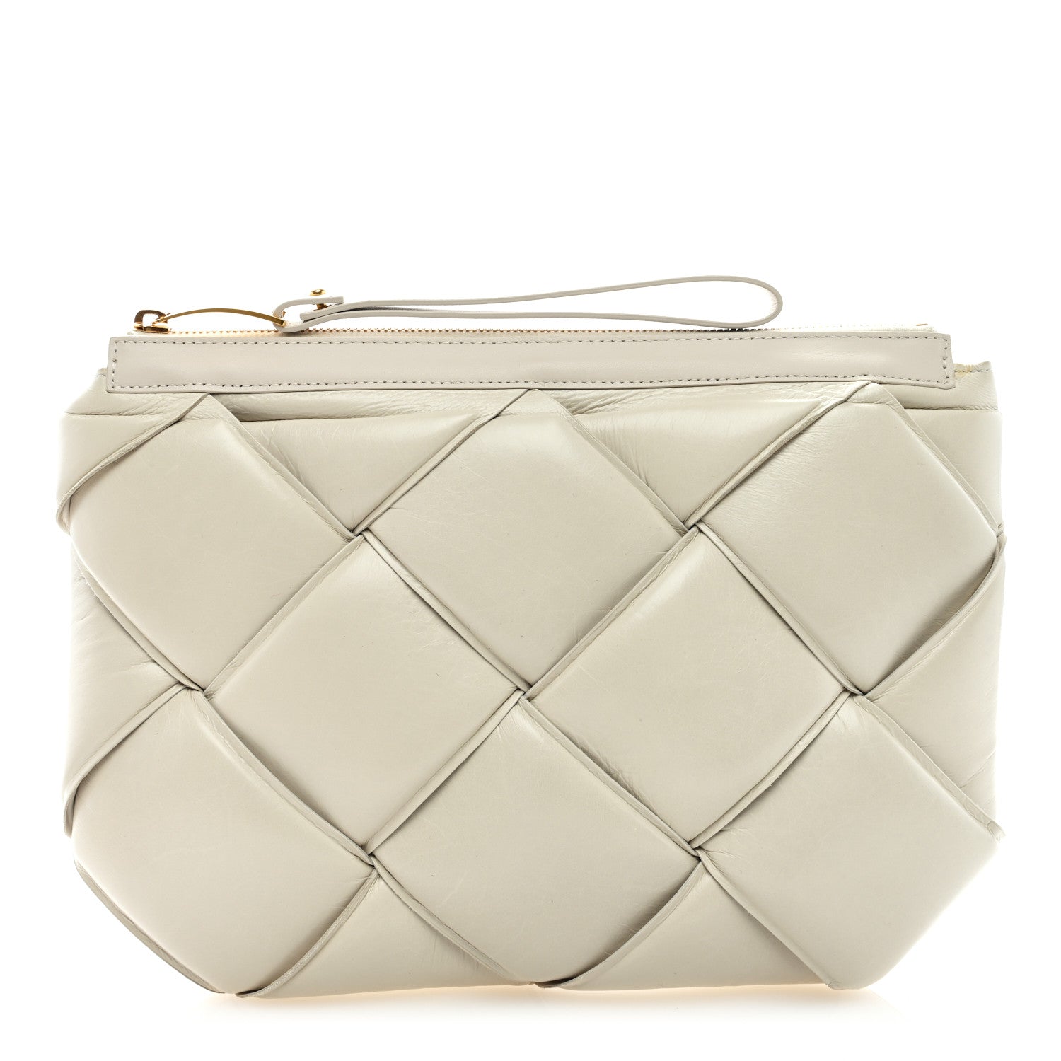 Bottega Veneta Nappa Maxi Intrecciato Padded Pouch Clutch Plaster 1 of 8