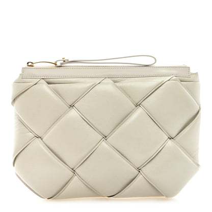 Bottega Veneta Nappa Maxi Intrecciato Padded Pouch Clutch Plaster 1 of 8
