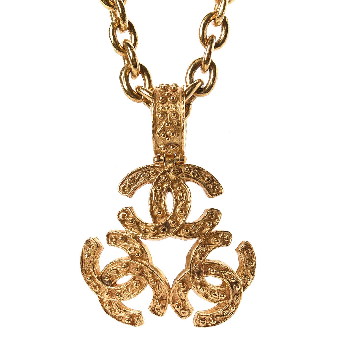 Triple CC Chain Necklace Gold