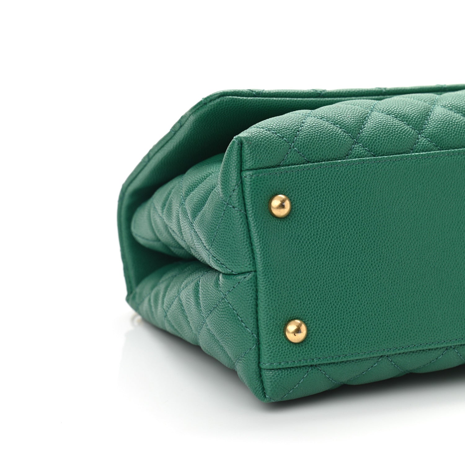 Chanel Caviar Quilted Small Coco Handle Flap Green 9 of 10