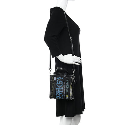 Balenciaga Agneau Arena Graffiti All Over XXS Bazar Shopper Tote Black Multicolor 2 of 12