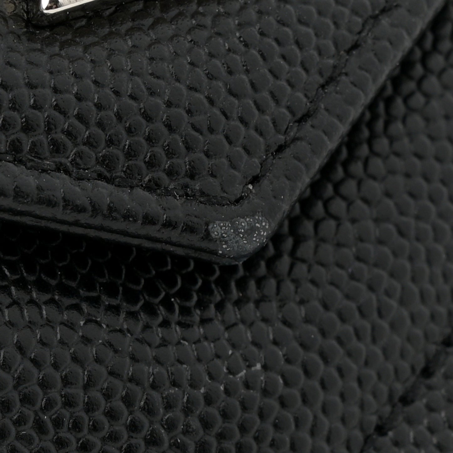 Grain De Poudre Matelasse Chevron Monogram Chain Wallet Black
