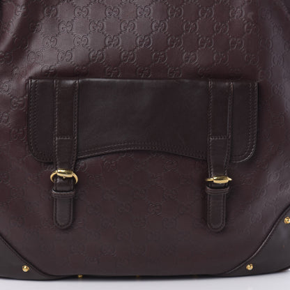 Gucci Guccissima Large Bamboo Messenger Tote Bag Purple 13 of 13