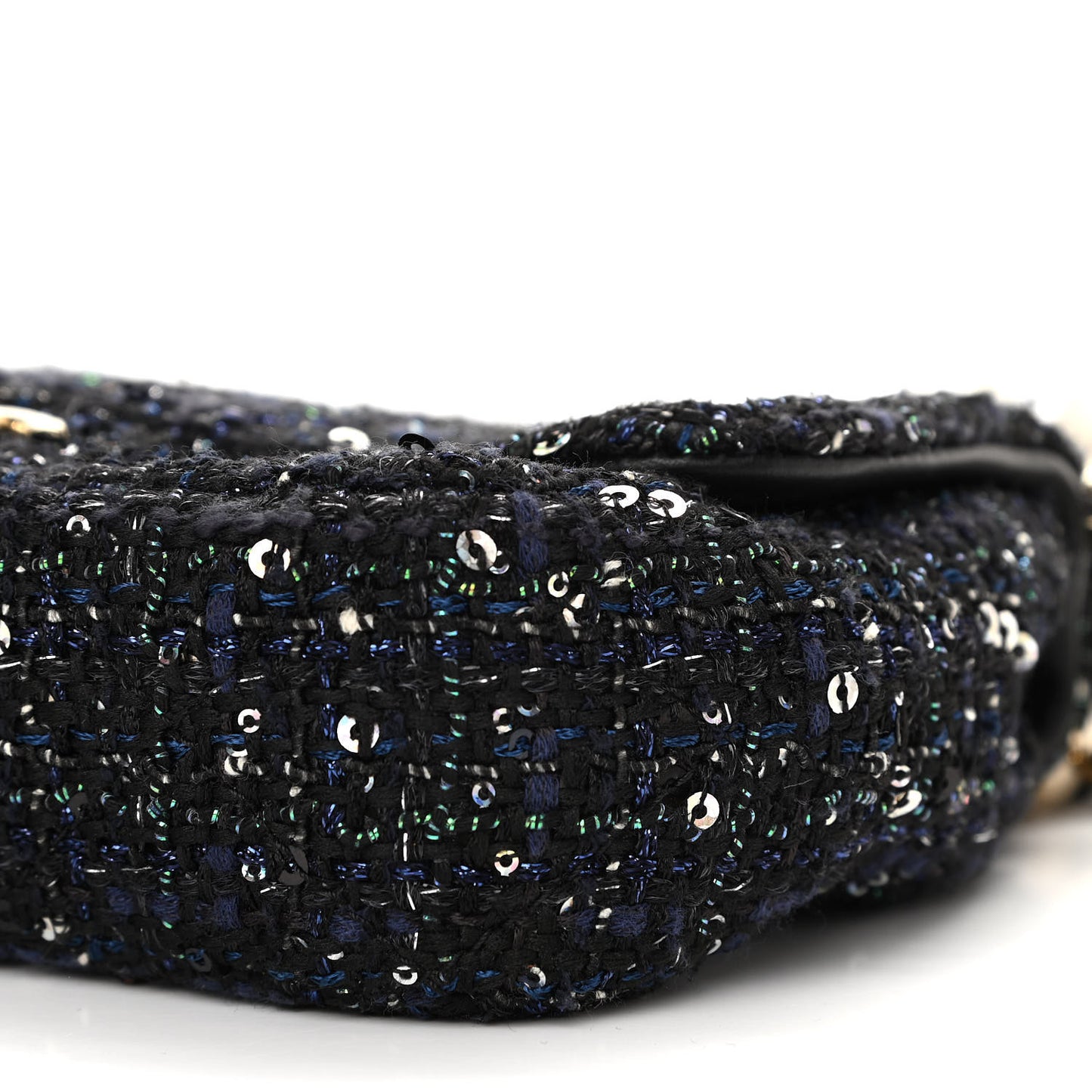Tweed Mini Pearl Handle Flap Black Ecru