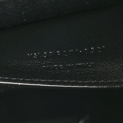 Saint Laurent Shiny Calfskin Crocodile Embossed Manhattan Baguette Black 7 of 10