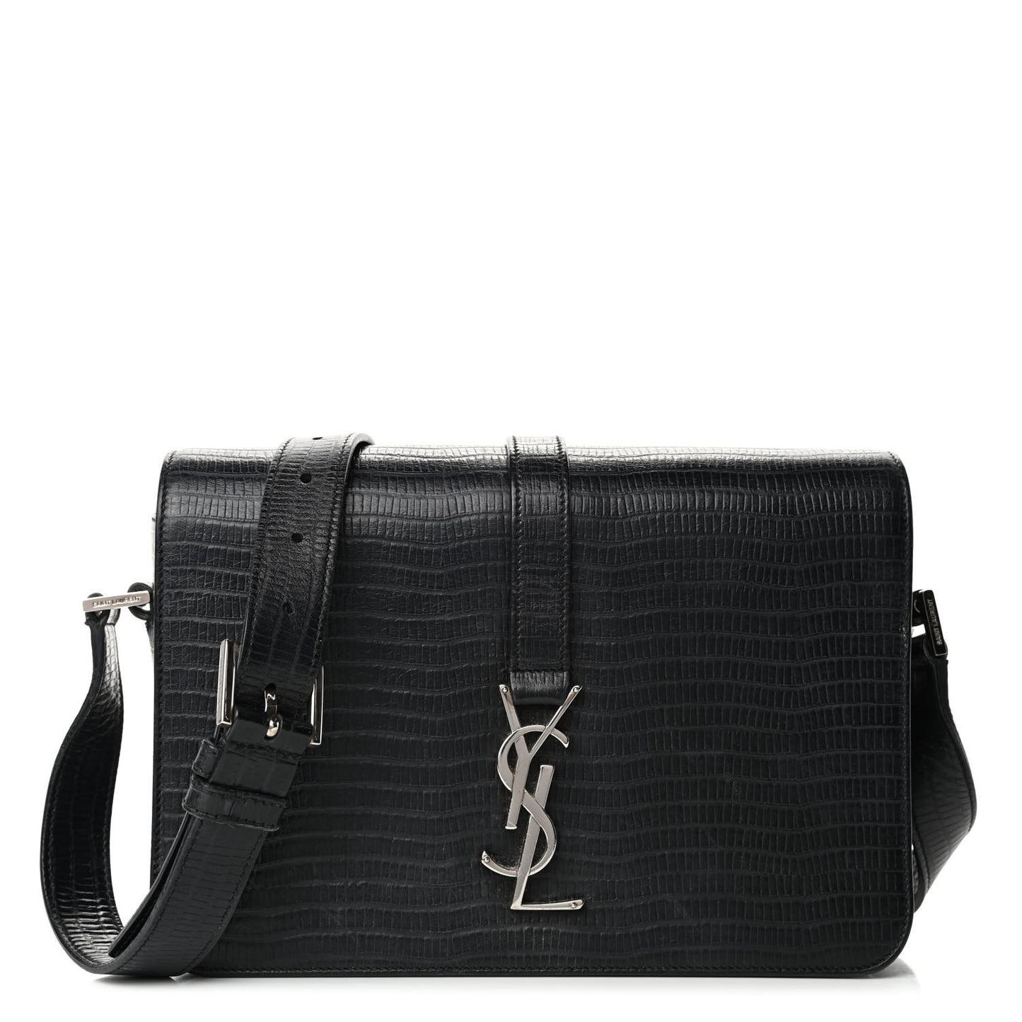 Lizard Calfskin Embossed Classic Medium Monogram Universite Bag Black