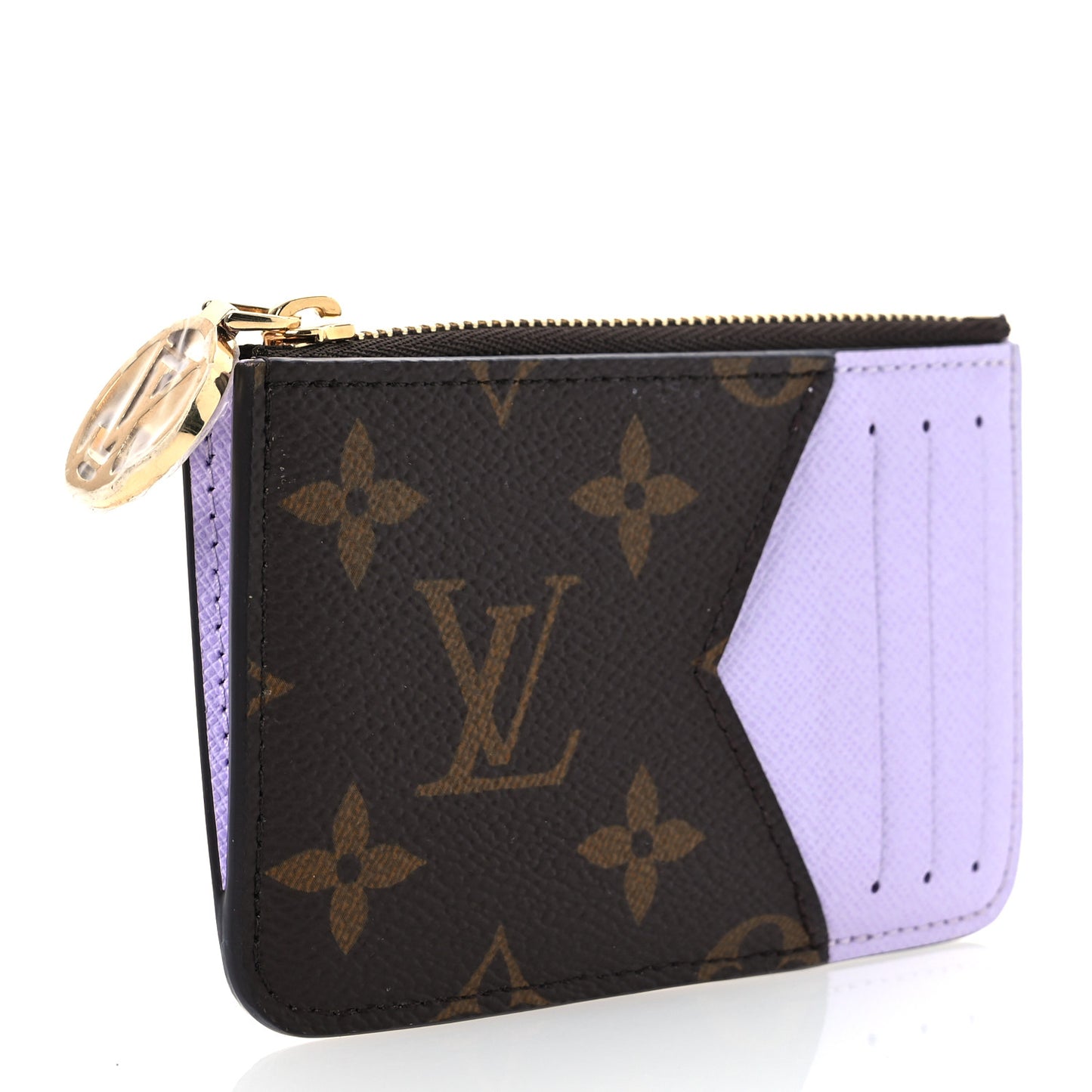 Monogram Zipped Romy Card Holder Bubble Tea