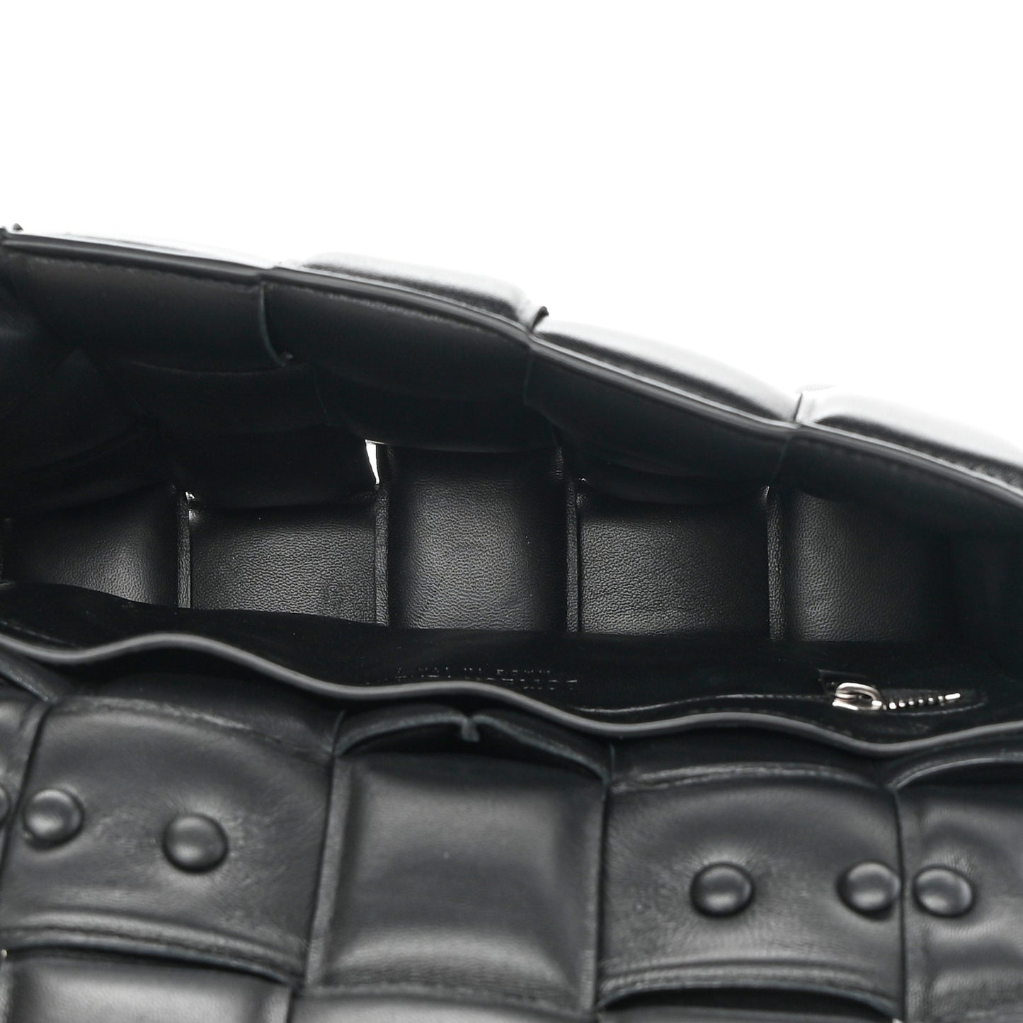 Lambskin Maxi Intreccio Padded Chain Cassette Crossbody Bag Black