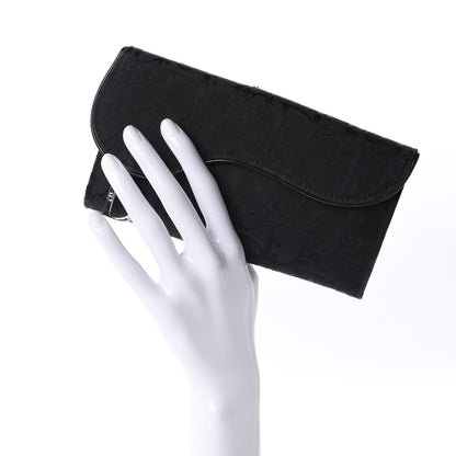 Christian Dior Monogram Saddle Wallet Black 2 of 12