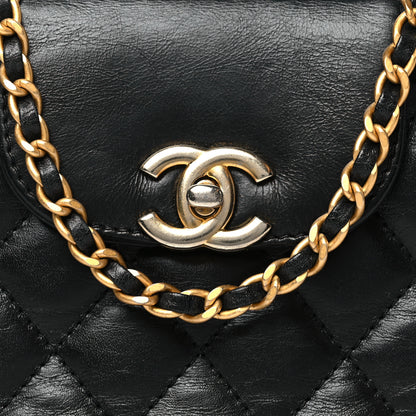 Chanel Shiny Aged Calfskin Quilted Nano Kelly Shopper Black 8 of 10