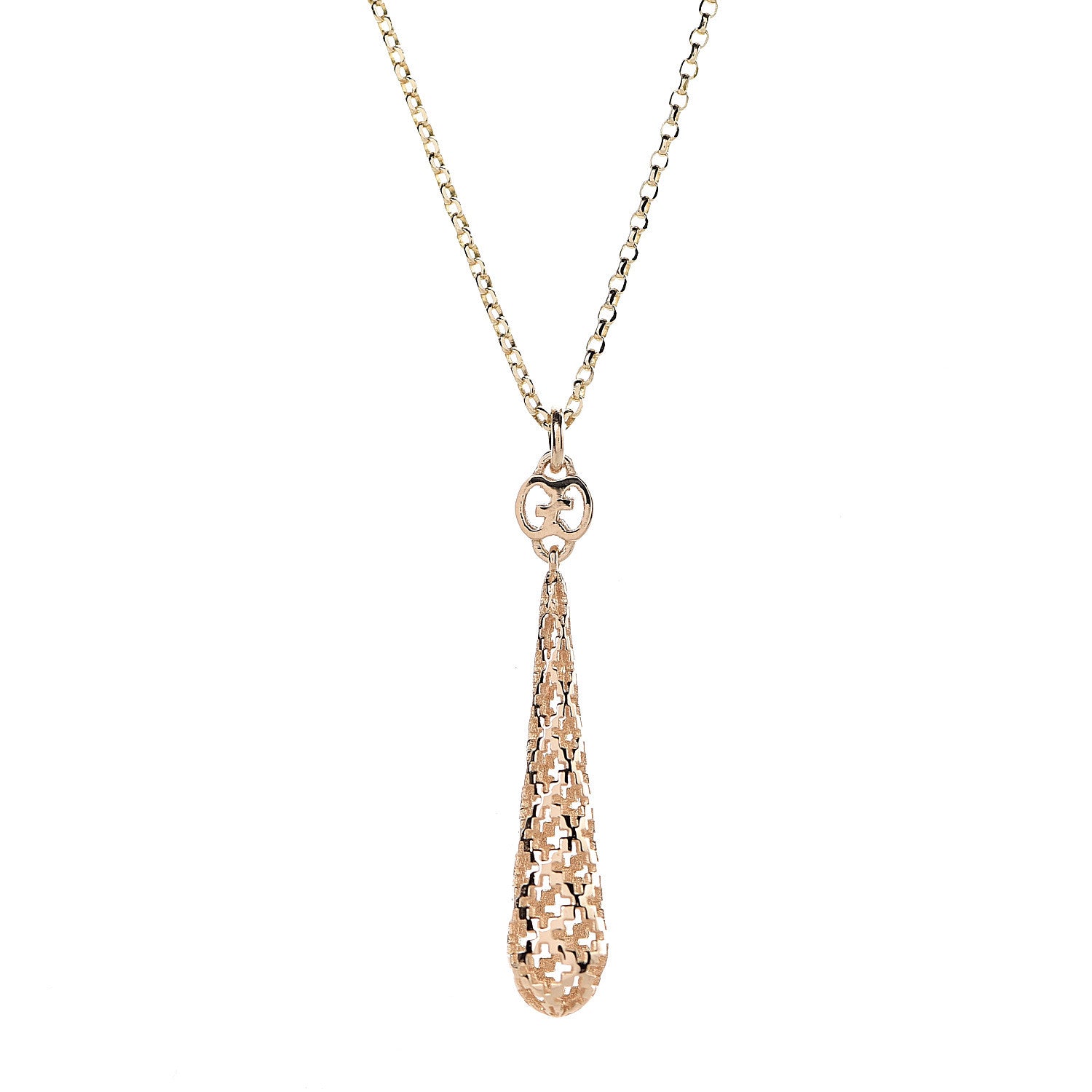 Gucci 18K Yellow Gold Diamantissima Pendant Necklace 4 of 7