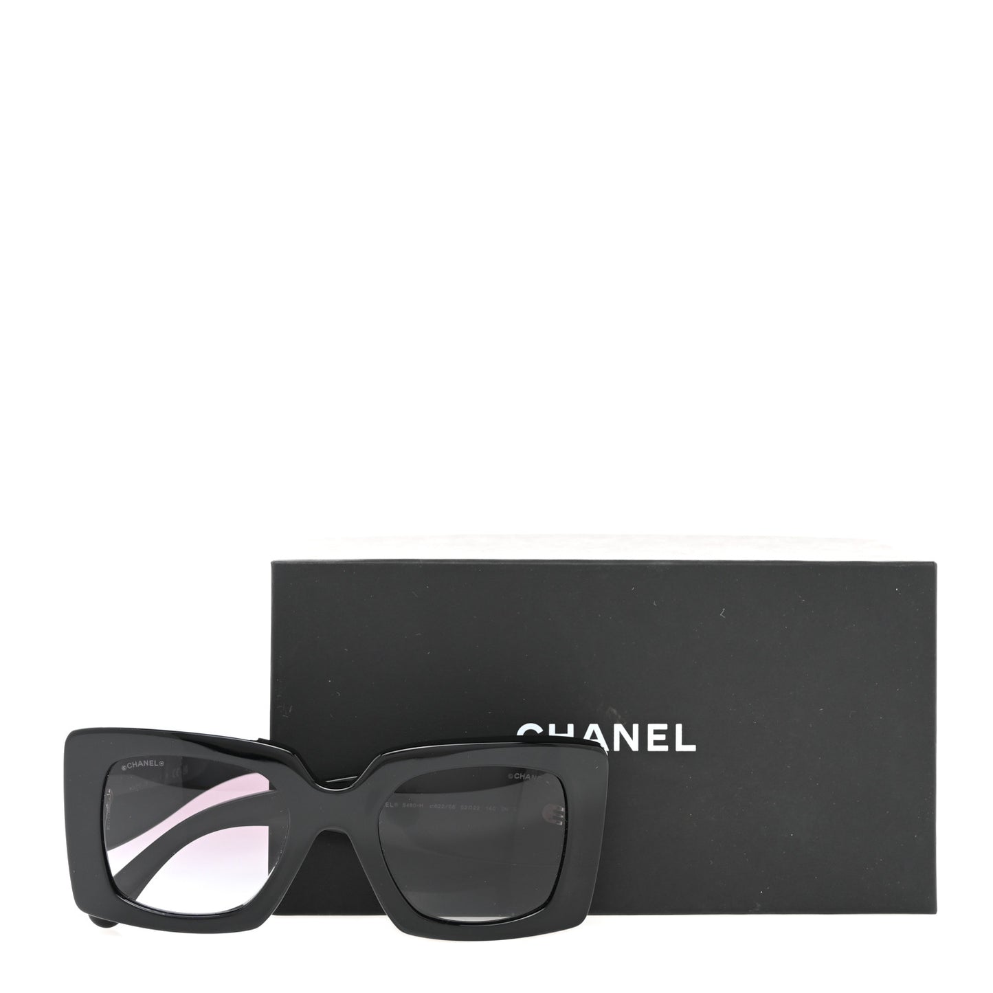 Acetate Pearl Rectangle Sunglasses 5480-H Black