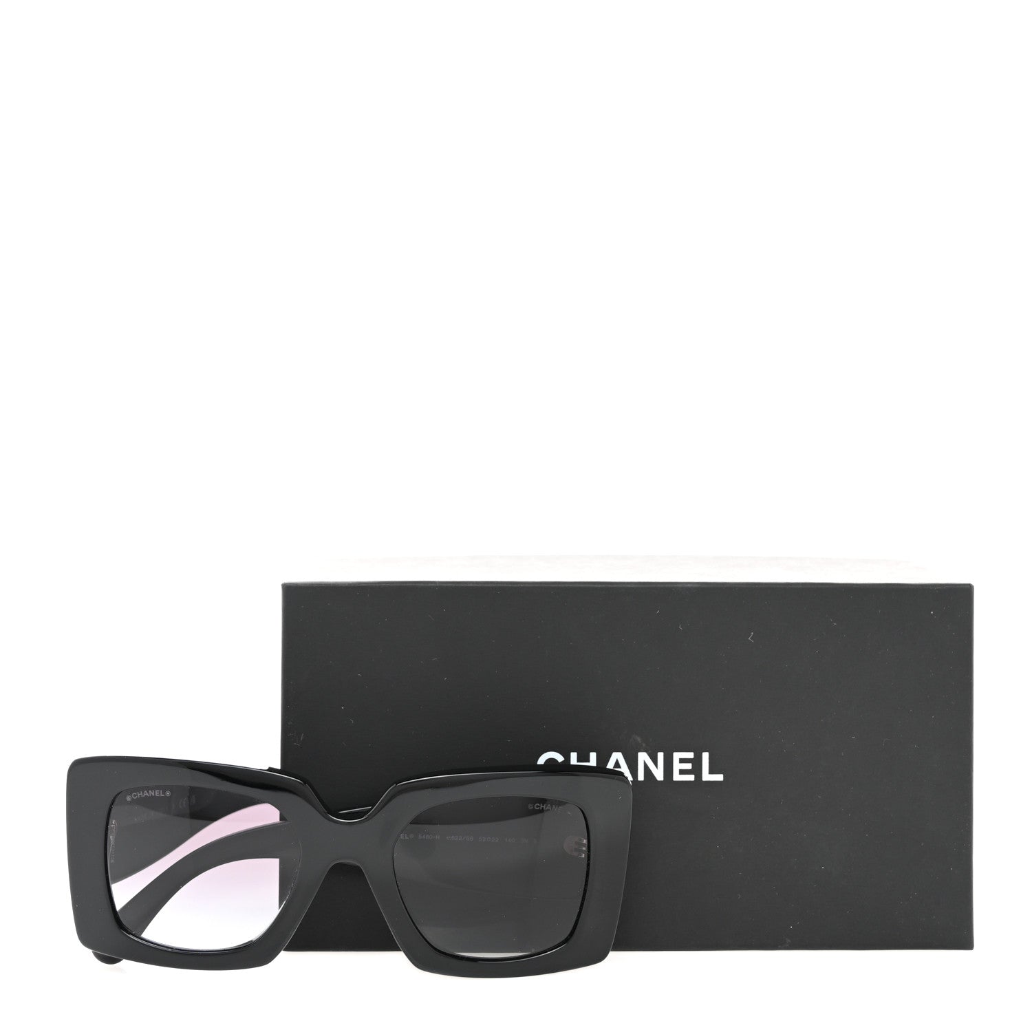 Chanel Acetate Pearl Rectangle Sunglasses 5480-H Black 8 of 8