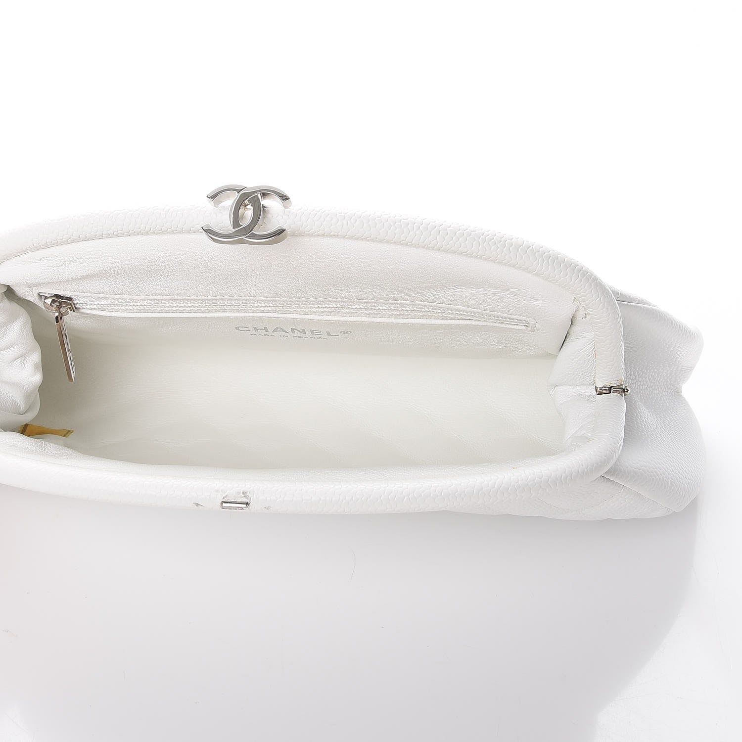 Chanel Caviar Quilted Timeless Clutch White 5 of 14