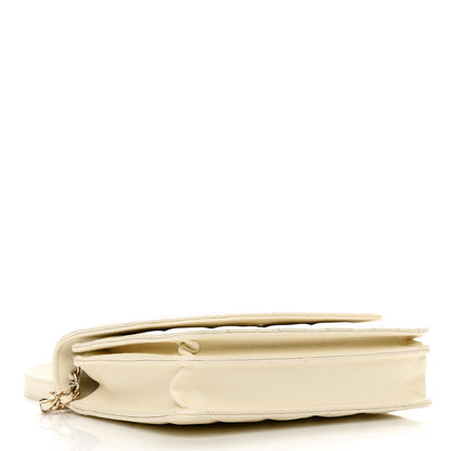 Chanel Caviar Quilted Square Wallet On Chain WOC White 4 of 11