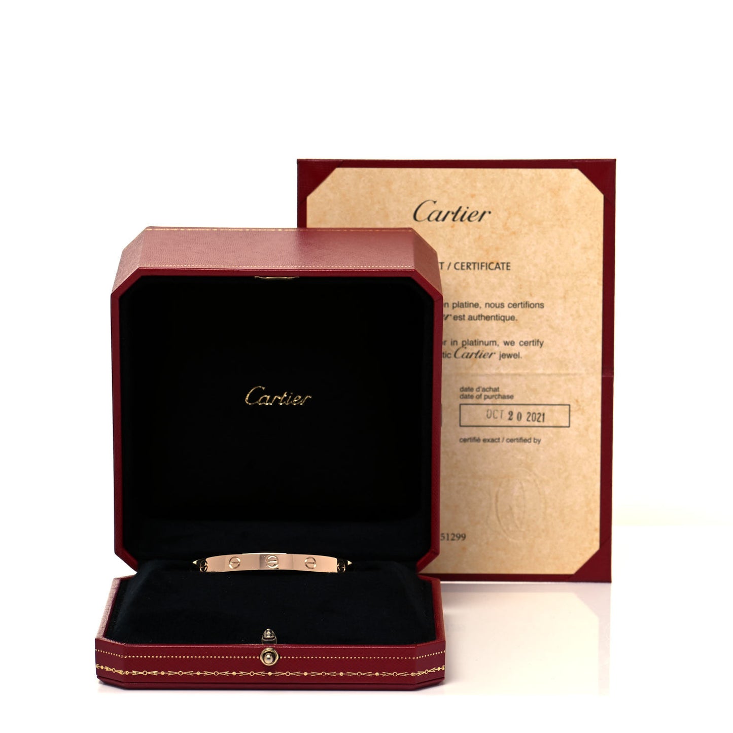 18K Pink Gold LOVE Cuff Bracelet 17