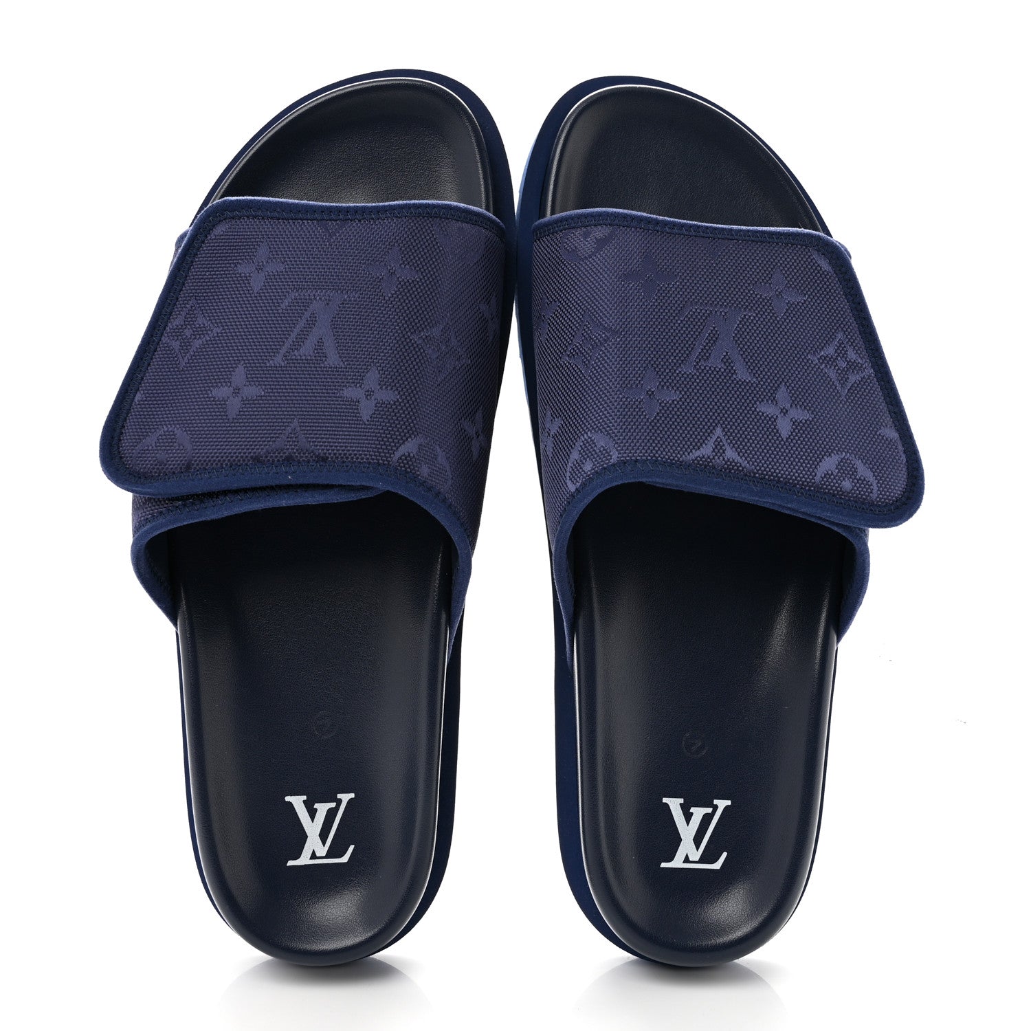 Louis Vuitton Monogram Mens Miami Mules 8.5 Navy Blue 2 of 9