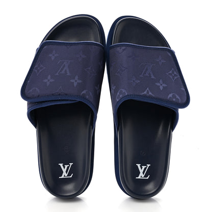 Louis Vuitton Monogram Mens Miami Mules 8.5 Navy Blue 2 of 9