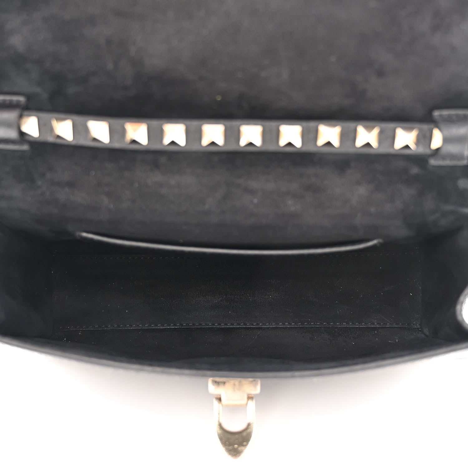 Valentino Garavani Pebbled Calfskin Medium Rockstud Flip Lock Crossbody Bag Black 5 of 13