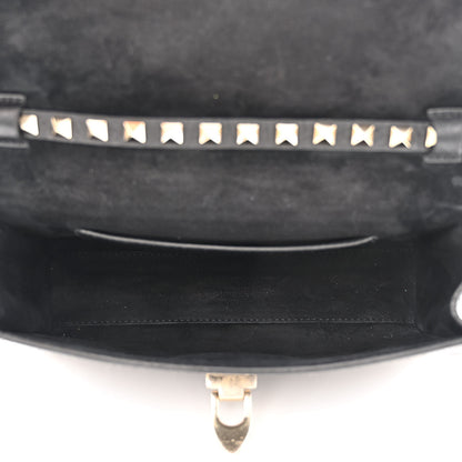 Valentino Garavani Pebbled Calfskin Medium Rockstud Flip Lock Crossbody Bag Black 5 of 13