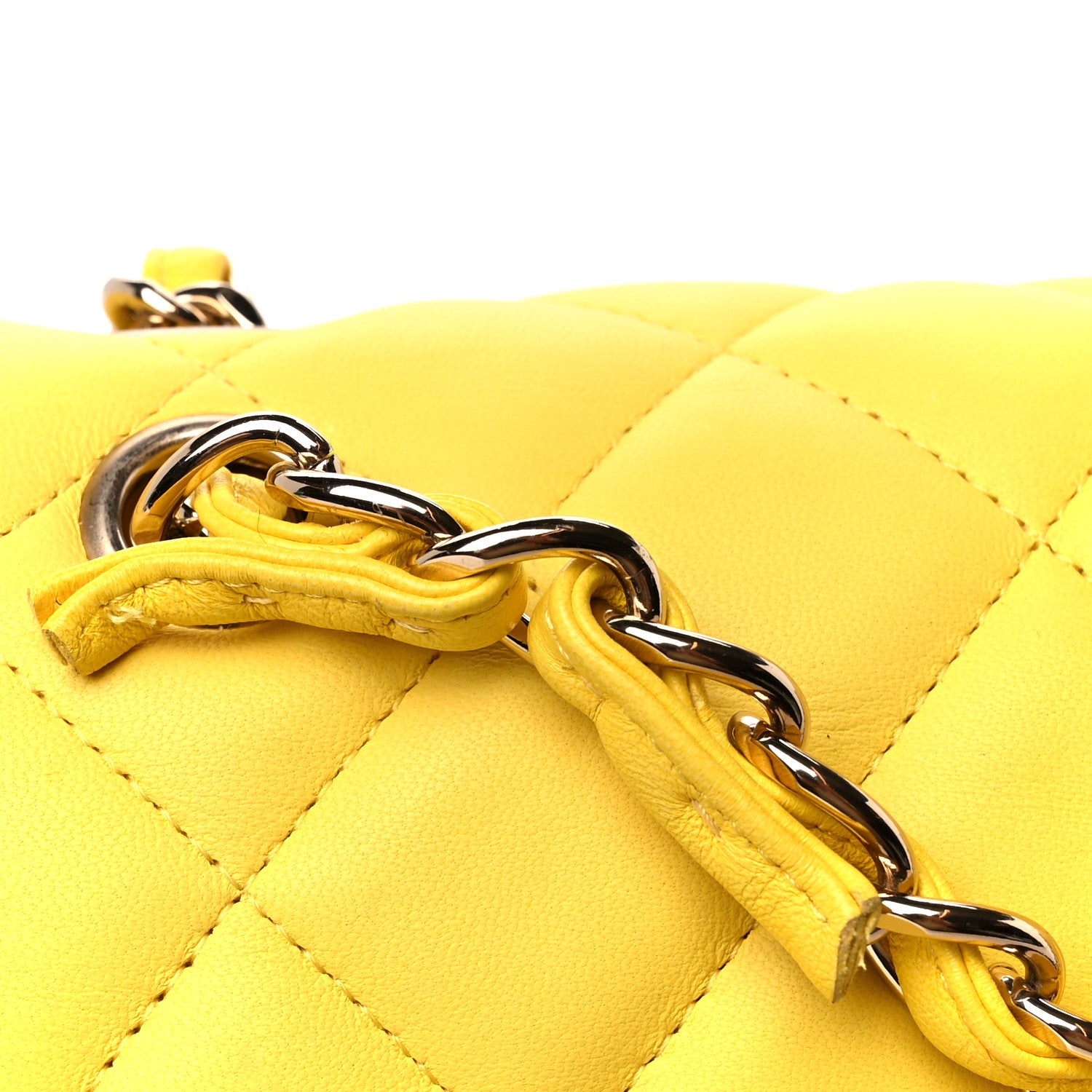 Chanel Lambskin Quilted Jumbo Double Flap Yellow 13 of 13
