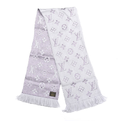 Louis Vuitton Wool Silk Logomania Scarf Pearl Grey 2 of 3