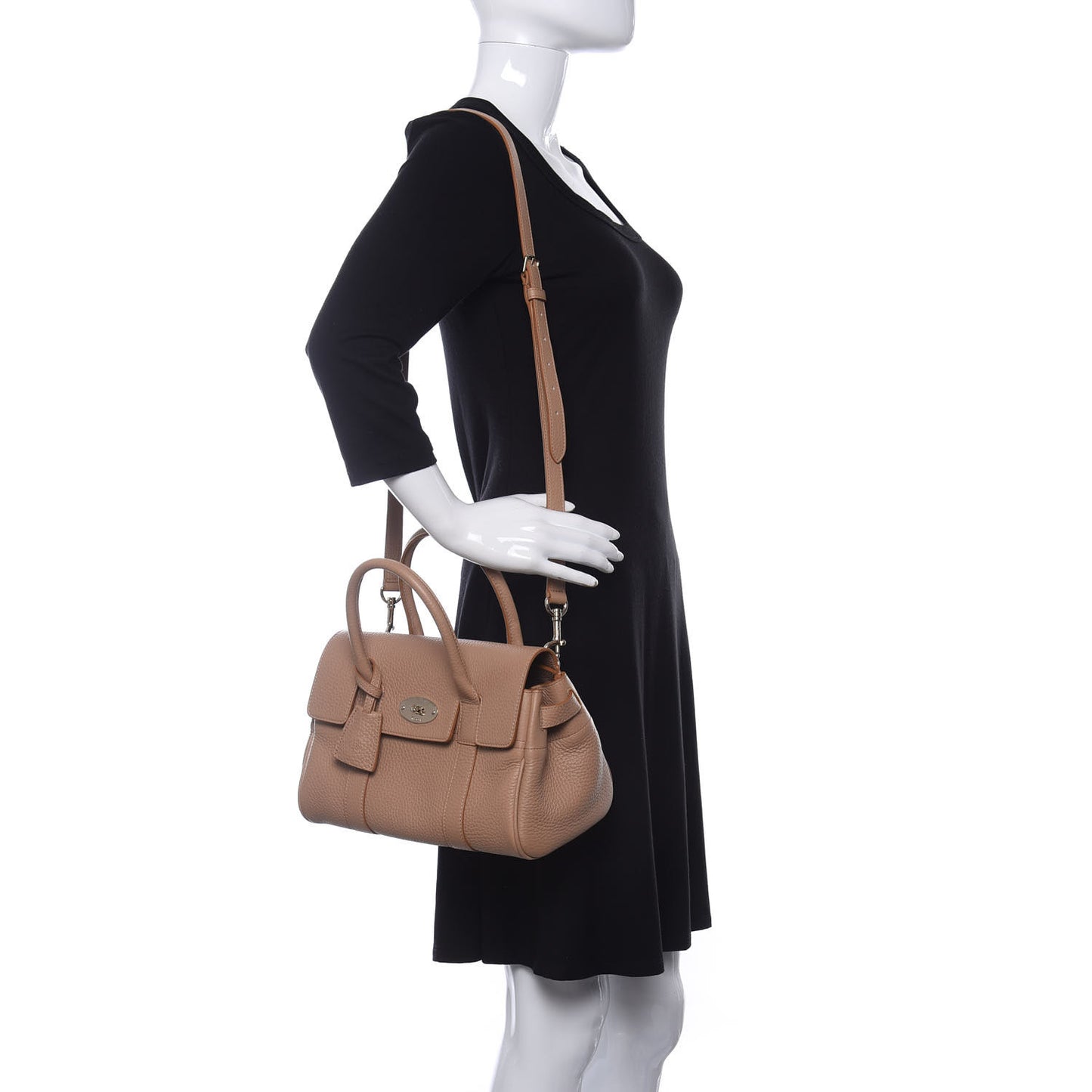 Spongy Pebbled Small Bayswater Satchel Rosewater