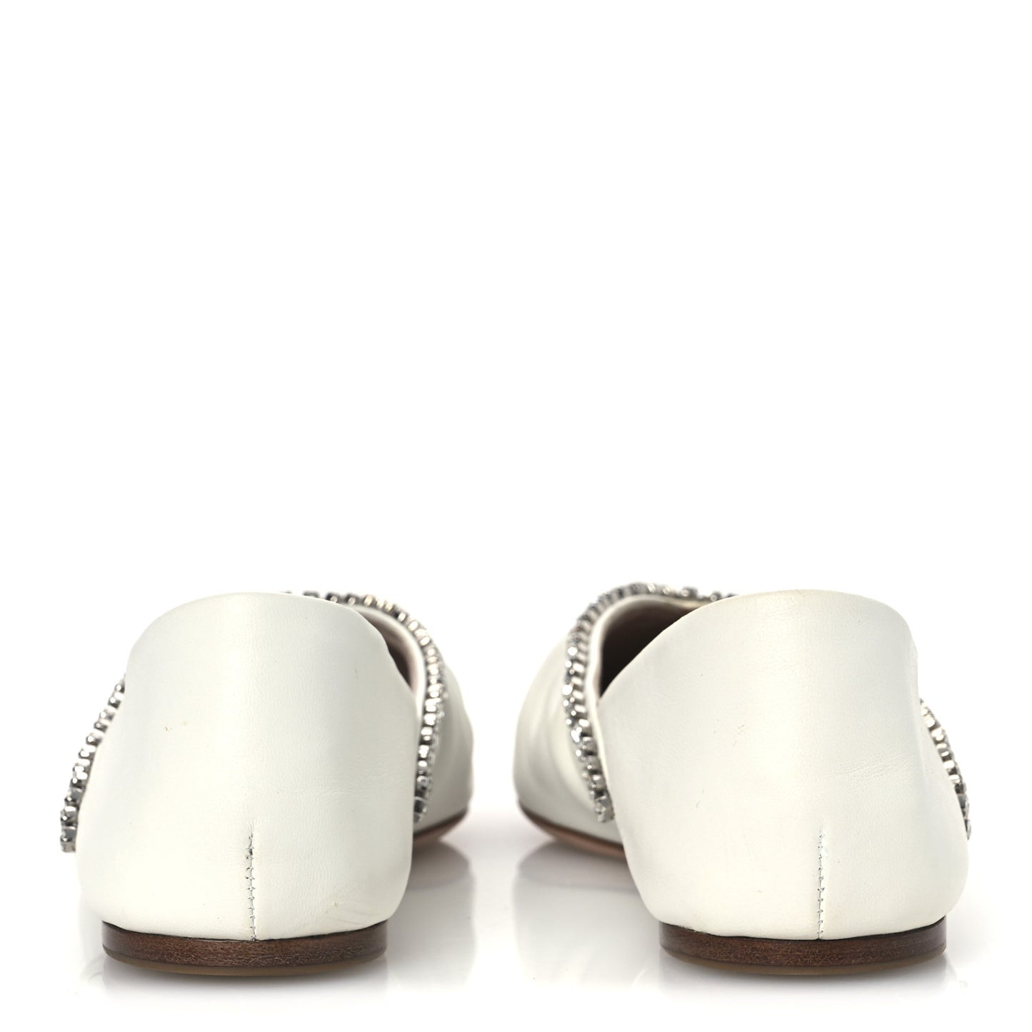 Nappa Crystal Ballerina Flats 35.5 White