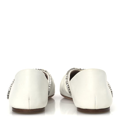 Miu Miu Nappa Crystal Ballerina Flats 35.5 White 5 of 11