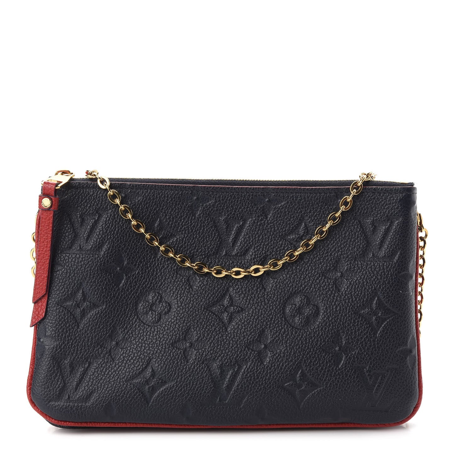 Empreinte Double Zip Pochette Marine Rouge