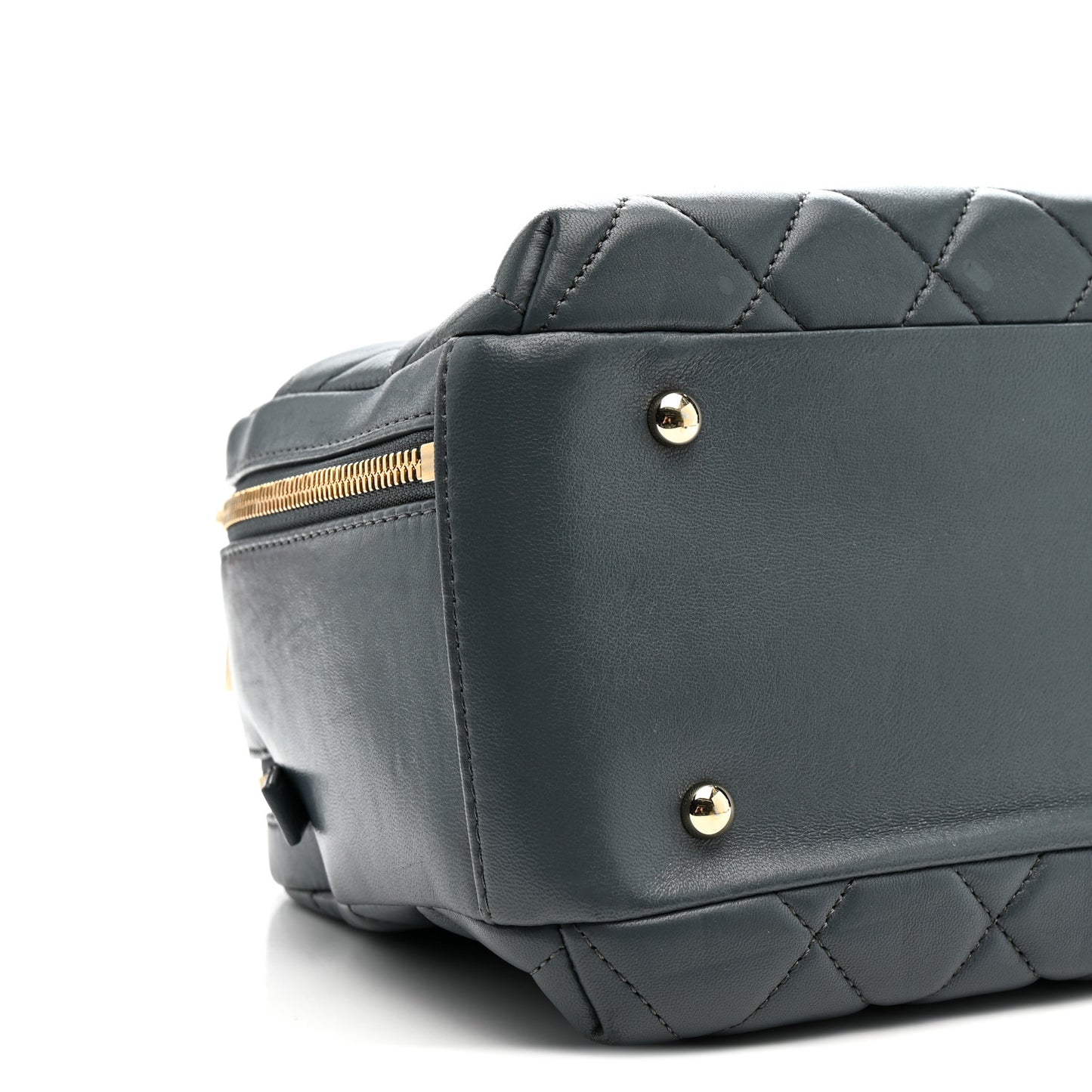 Lambskin Quilted Medium Trendy CC Bowling Bag Grey