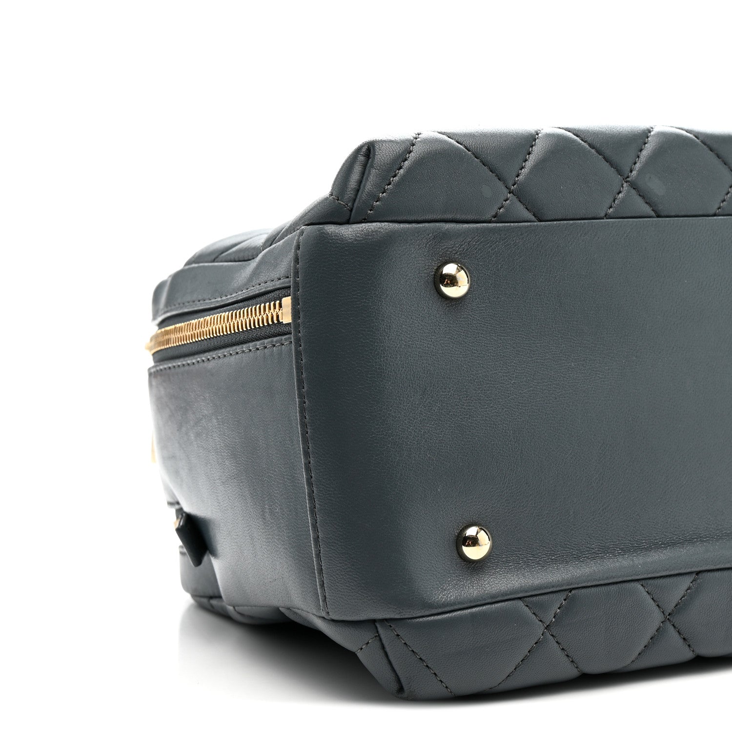 Chanel Lambskin Quilted Medium Trendy CC Bowling Bag Grey 10 of 11