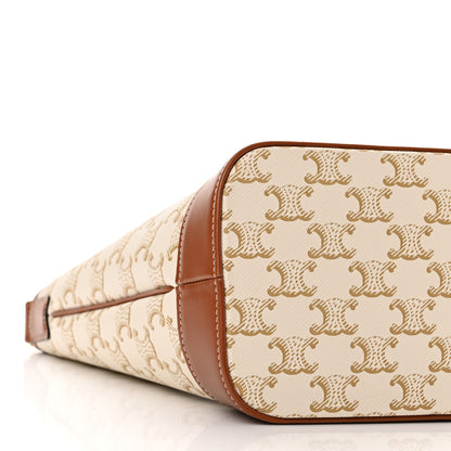 Celine Triomphe Canvas Calfskin Small Bucket Bag White 9 of 11