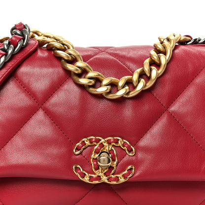 Chanel Goatskin Quilted Medium Chanel 19 Flap Red 8 of 10