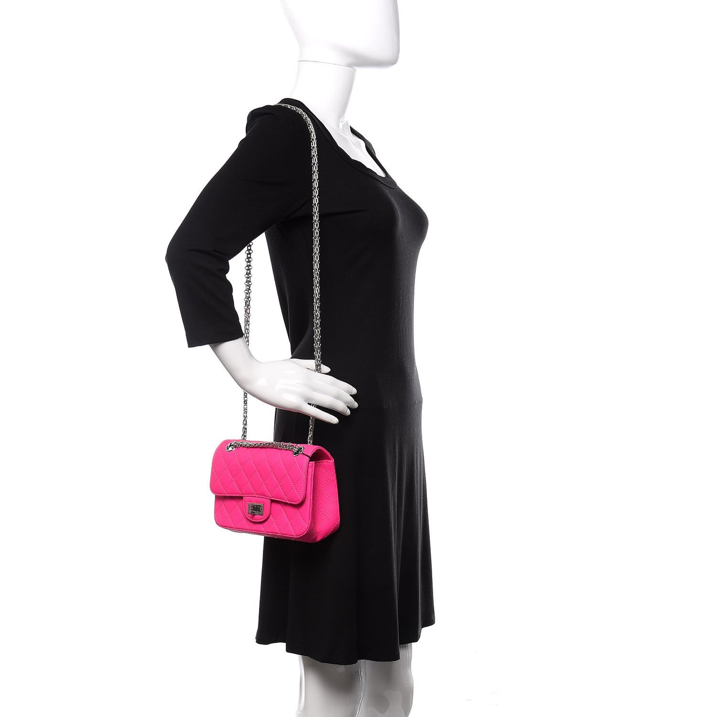 Goatskin Quilted 2.55 Reissue Mini Flap Fluorescent Pink