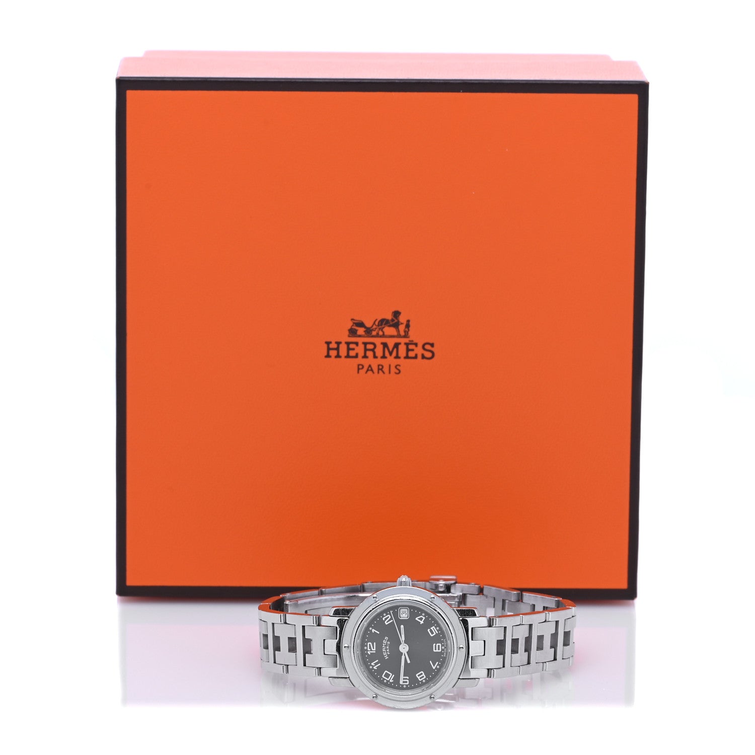 Hermes Stainless Steel 24mm Clipper Quartz Watch Gray 5 of 5