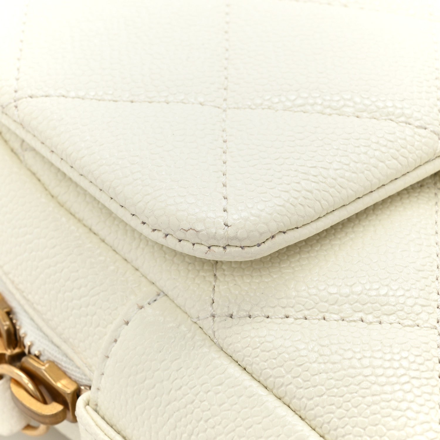Chanel Shiny Caviar Quilted Chain Melody Backpack White 10 of 10