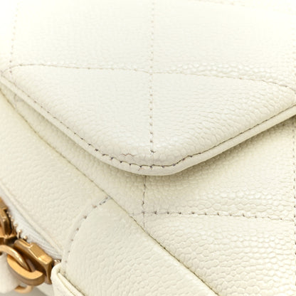 Chanel Shiny Caviar Quilted Chain Melody Backpack White 10 of 10
