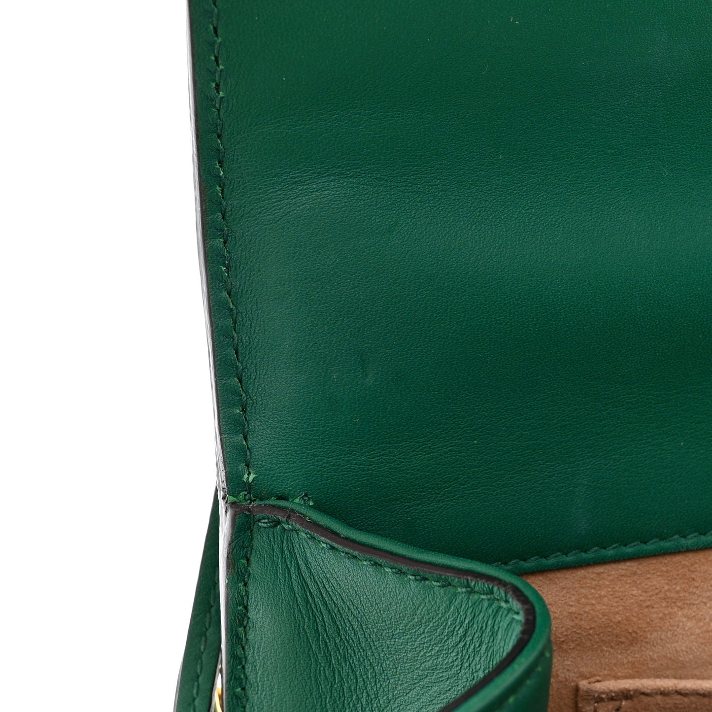 Calfskin Studded Small Padlock Shoulder Bag Emerald